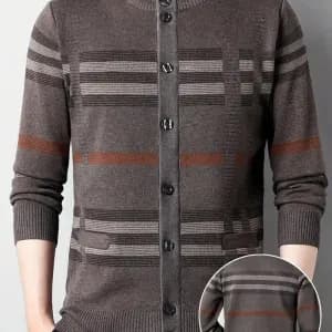 cardiganrayeenmaillecoupeslimpourhomme