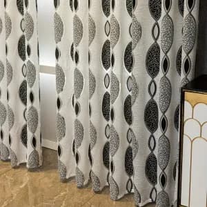 lotde2rideauxaoeilletsmotifcerclescafenoiretblancpoursalon