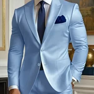 costumedeuxpiecesbleuclairpourhomme