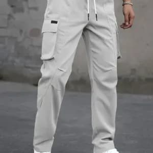 pantaloncargodecontractepourhommeavecplusieurspoches