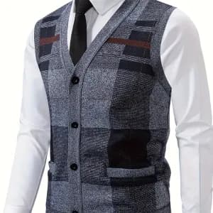 gilethommeentricotjacquardacarreauxavecdoublurepolaire