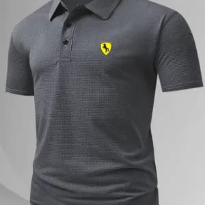 chemisehommebleumarineaveclogojaune