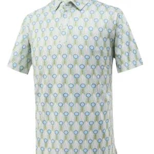 menscasualshortsleevepoloshirtwithvibrantfloralandgeometricprint