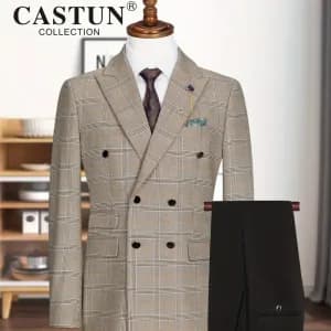 ensemble2piecespourhommecoupeslimblazercroiseareverscrantesetpantalonh