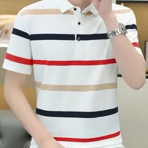 polodegolfamanchescourtesetrayurescolorblockpourhomme