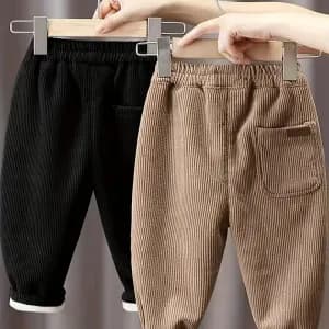 lotde2pantalonsdhiverenvelourscotelepourgarconavectailleelastique