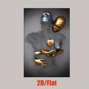 peinturesurtoilesanscadredeuxpersonnagessetenantlunlautre