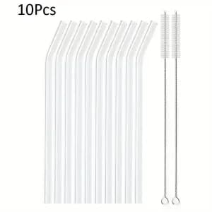 lotde10paillesenverretransparentesavecbrossedenettoyage