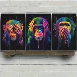 collectionde3impressionssurtoileoeuvresencadreespourunedecorationdinte