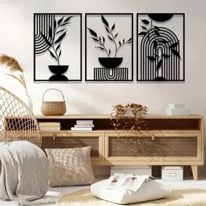 lotde3decorationsmuralesenmetalnoir