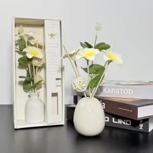 coffretdiffuseurenrotinetfibresnaturellesavecelegantvaseblanc