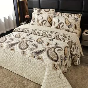 paruredelitpaisleynaturalcomprenantuncouvre-litetdeuxtaiesdoreiller