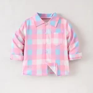 chemiseamancheslonguesacarreauxvichyroseetblanc