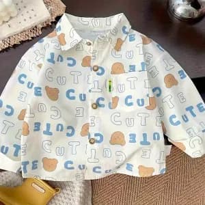 chemiseaimprimeoursmignonchemisierboutonneamancheslongues