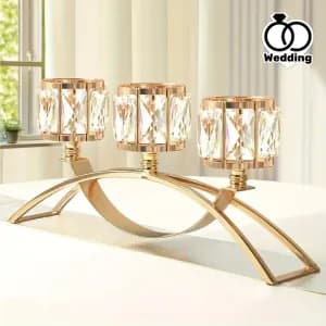 lotde3bougeoirselegantsenmetalavecbougeoirencristal