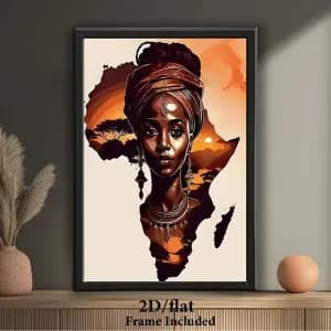 tableau2dplatrepresentantunportraitdefemmeafricaine