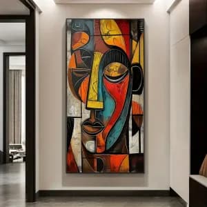 2dflatgrandetoileabstraiterepresentantunmasquetribalafricain