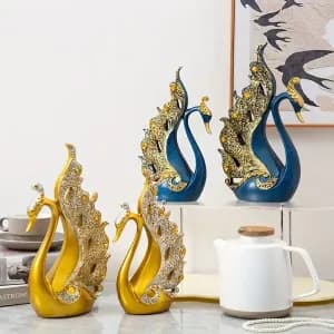 lotde2statuesdecygnesenresinesculpturesdecouple