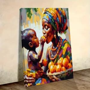 tableausurtoilerepresentantunemereetsonenfantafricains