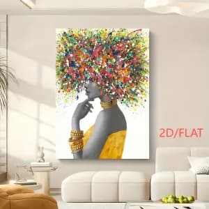 grandeoeuvredartabstraitesanscadrerepresentantunefilleafricaine