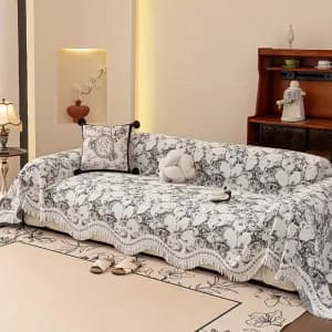 jetedecanapebohemeimprimejacquardchenilleapomponsdouxetconfortable