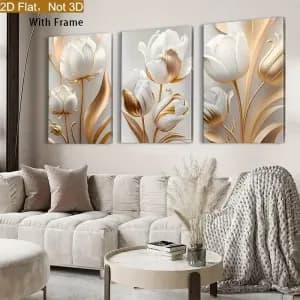 toile2daveccadre3piecescadreenboispaysagenaturelmoderne