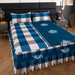 paruredelit3piecesdraprespirantetdecouleurbeigecachesommieret2taiesdor