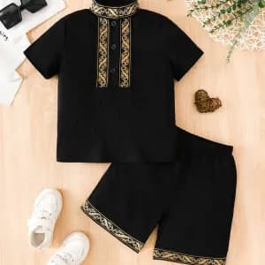 ensemblebrodetraditionnelpourgarconthemenoirclassique