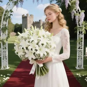 bouquetde28fleursartificiellesdehautequalite