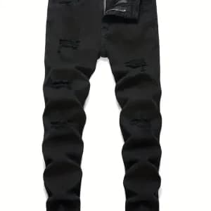 jeannoirdechirepourenfantpantalonclassiqueendenimavecpoches