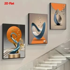 lotde3toilesmurales2damotifsgeometriquesmodernesdehautequalite