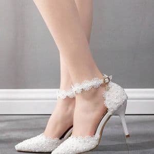 sandalesdemariageatalonshautsendentelleblanchede9cm