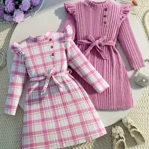 ensemblede2robesamancheslonguespourfilles