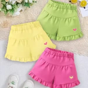 ensemble3piecespourfilleshortdeteamotifcoeurbrode