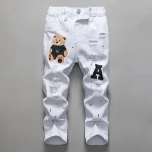 jeanendenimblancbrodeeteffilochepourenfant