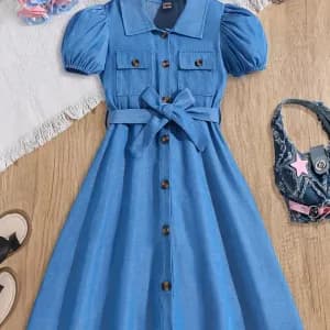 robetrapezedecontracteepourjeunesfilleseffetdenim-tkqu7q