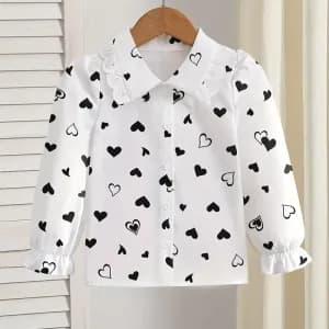 chemisierelegantaimprimecoeurpourfille