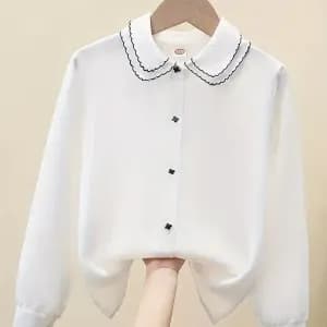 chemisiertendanceenmousselinedesoieadoubleepaisseuretcolpoupee