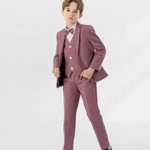 ensembletroispiecesrosevestegiletetpantalonpourgarcon