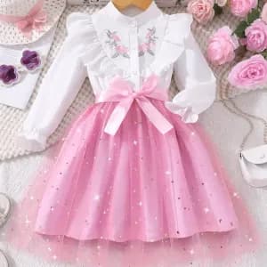 roberoseagrandesoreillesbrodeeendentelleettulleetoilepourfille