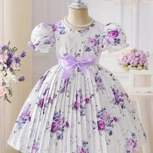 robetrapezeeleganteaimprimefloralpourfille