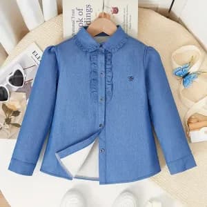 chemiseenfauxdenimpourfillesavecdoublurepolaire