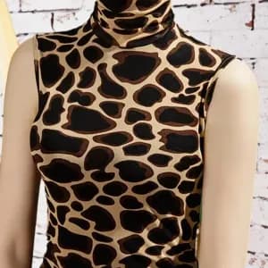 tshirtextensibleacolmontantetsansmanchesimprimeleopard